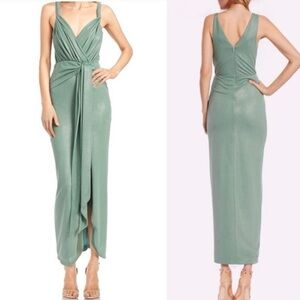 Jewel Badgley Mischka Green Maxi Dress Size 2